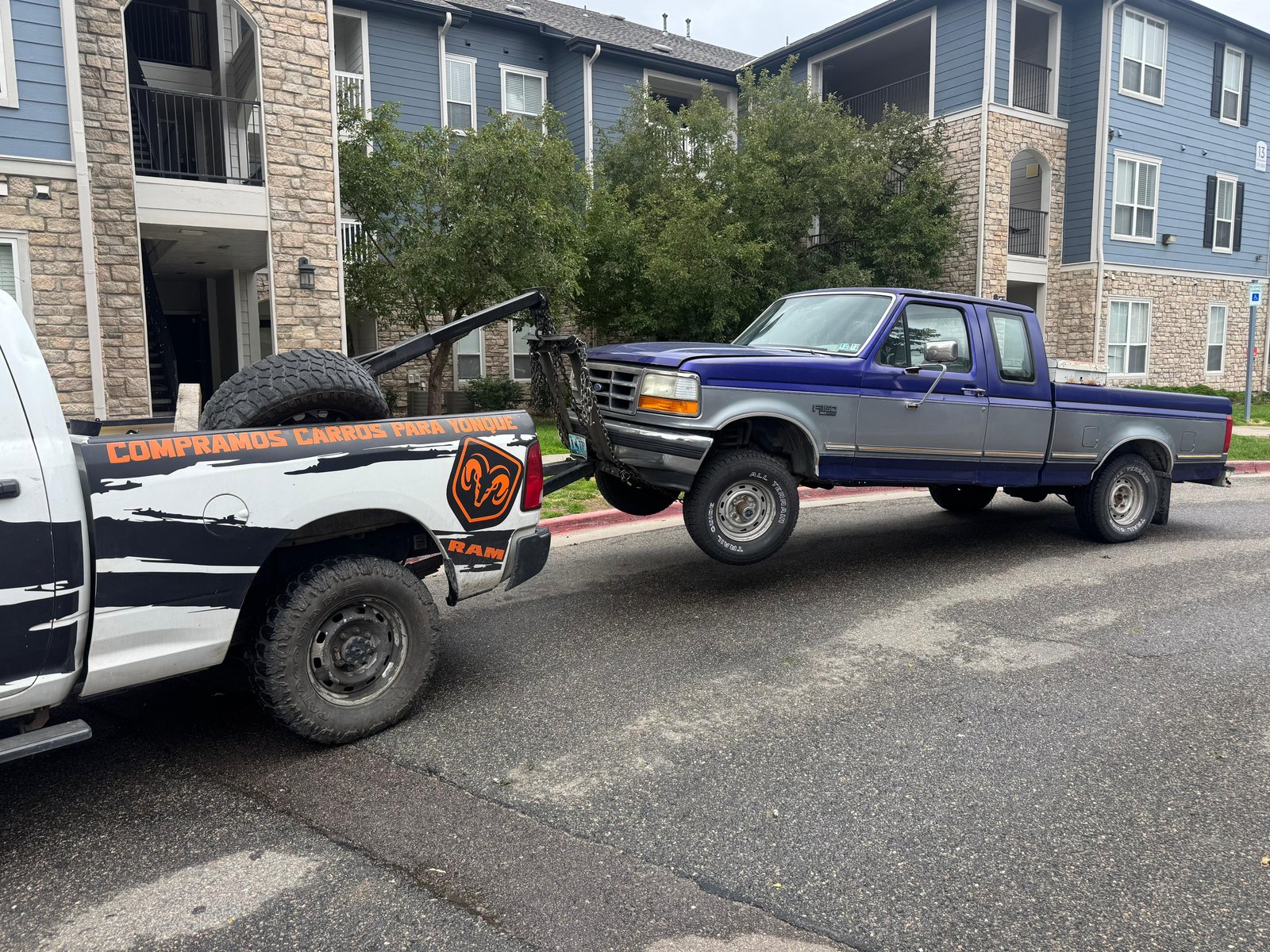 Tow truck on the street